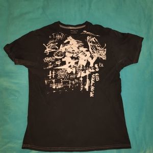DKNY Jeans mens graphic black T-shirt, L size
